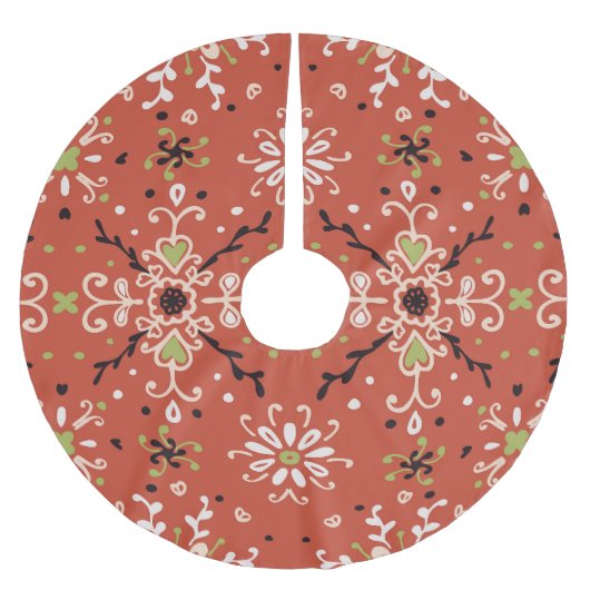 Folk Floral: kleurrijk Talavera patroon. Kerstboom Rok (Voorkant)