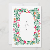 Folk Floral Lijst bruiloft uitnodiging (Achterkant)