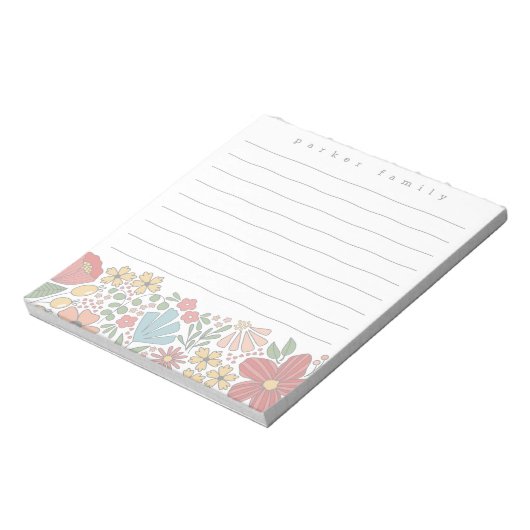 folk floral personalized notitieblok (Linkerzijde)