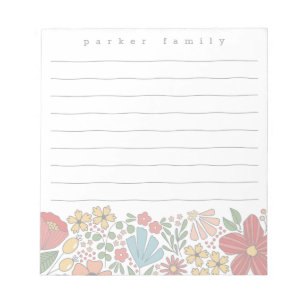 folk floral personalized notitieblok