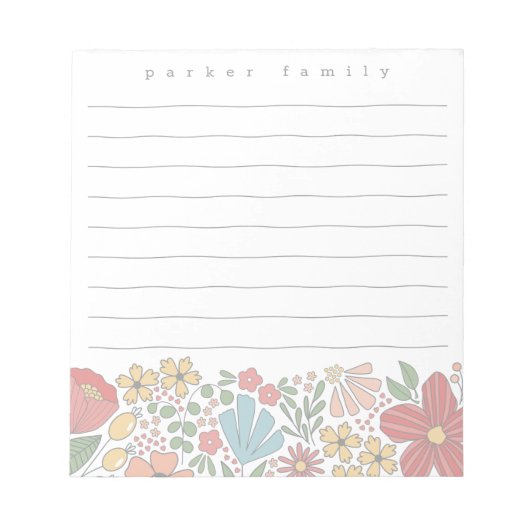 folk floral personalized notitieblok (Voorkant)
