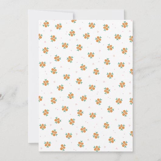 Folk Floral Stripe- Roze- Baby shower Uitnodiging (Achterkant)