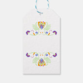 Folk Floral Wedding Flowers | Mexicaanse oude kleu Cadeaulabel (Achterkant)