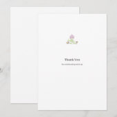 Folk Floral Wedding Thank You Minimal Design Bedankkaart (Voorkant / Achterkant)
