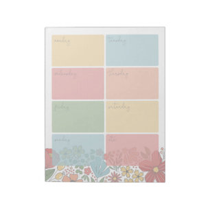 folk floral weekly planner kalender notitieblok