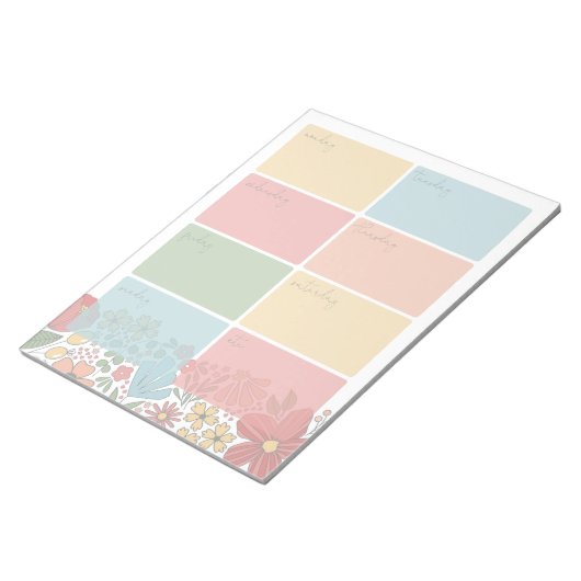 folk floral weekly planner kalender notitieblok (Schuin)