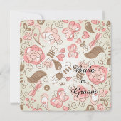 Folk Floral Whimsy bruiloft Kaart (Achterkant)