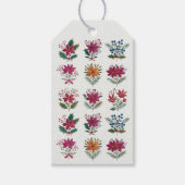 Folk Florals Christmas Cadeaulabel (Voorkant)