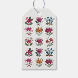 Folk Florals Christmas Cadeaulabel