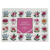 Folk Florals Christmas Groot Cadeauzakje (Voorkant)