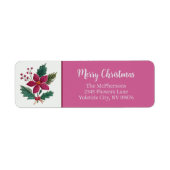 Folk Florals Christmas Return Address Labels (Voorkant)
