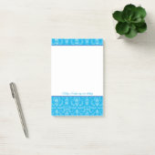 Folk Florals in Blauwe Aangepersonaliseerde Nota's Post-it® Notes (Kantoor)