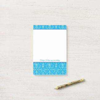 Folk Florals in Blauwe Aangepersonaliseerde Nota's Post-it® Notes