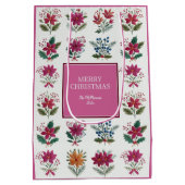 Folk Florals Pink Christmas Medium Cadeauzakje (Achterkant)