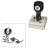 Folk flower, bloemenkunst, volkskunst, delft rubberstempel (Gestempeld)