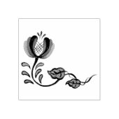 Folk flower, bloemenkunst, volkskunst, delft rubberstempel (Afrduk)