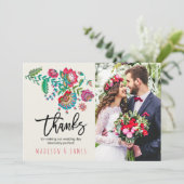 Folk Flowers | Dank u wel | Weddenschap | Fotokaar Bedankkaart (Staand voorkant)