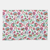 Folk Flowers Floral all-over print Theedoek (Horizontaal)