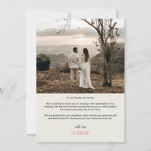 Folk Flowers Hartelijk dank voor uw bruiloft Bedankkaart (Achterkant)