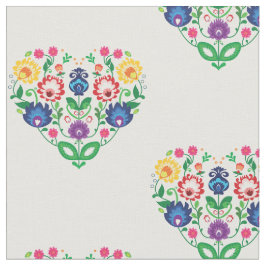 Folk Flowers - hartvormige samenstelling Stof