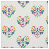 Folk Flowers - hartvormige samenstelling Stof (Swatch)