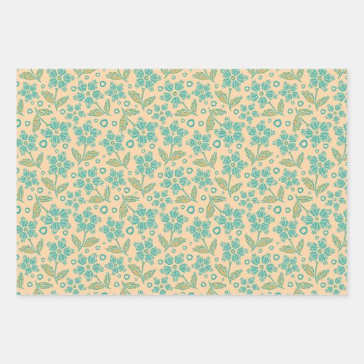 Folk Flowers in  Inpakpapier Vel (Voorkant)