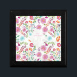 Folk Flowers Moeder van Bride Gift-  Cadeaudoosje<br><div class="desc">waterverf bloemen tegen een grijze marmerachtergrond. ________________________________________________________________________________________________ 1. Als je hulp of overeenkomende objecten nodig hebt,  kun je contact opnemen met LeahG via het onderstaande tabblad. _________________________________________________________________________________________________________ 2______ Folkbloempatronen en/of clipart door www.lagartixashop.com</div>