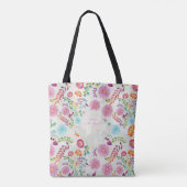 Folk Flowers Moeder van Bride Gift-  Tote Bag (Achterkant)