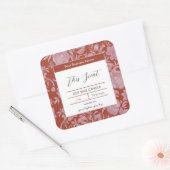 Folk Flowers Patroon op Rooibos Kaars Label (Envelop)
