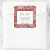 Folk Flowers Patroon op Rooibos Kaars Label (Tas)