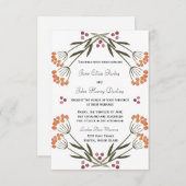 Folk Flowers Uitnodiging (Voorkant / Achterkant)