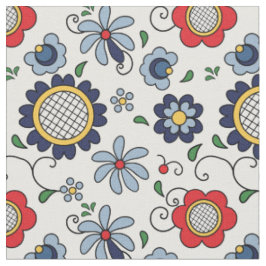 Folk Flowers -  volkskunst uit Kashuby Stof