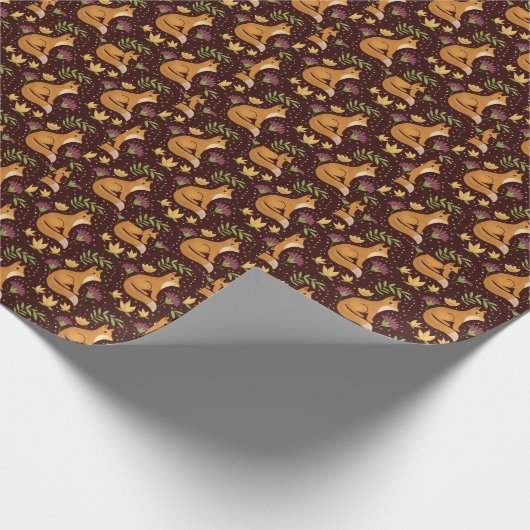 Folk Foxes Spiral Cadeaupapier (Hoek)