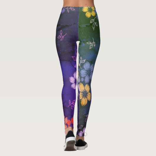 Folk Garden - blauwe Leggings (Achterkant)