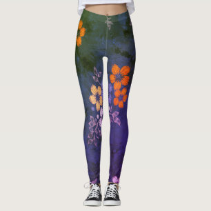 Folk Garden - blauwe Leggings