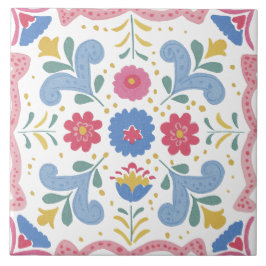 Folk Garden Watercolor Tegeltje