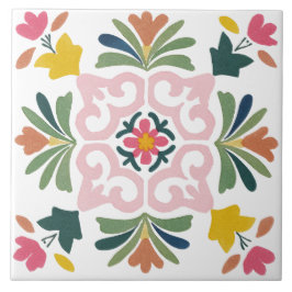 Folk Garden Watercolor Tegeltje