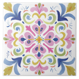 Folk Garden Watercolor Tegeltje