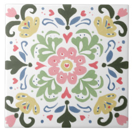 Folk Garden Watercolor Tegeltje