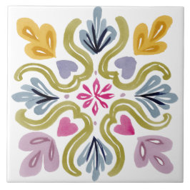 Folk Garden Watercolor Tegeltje