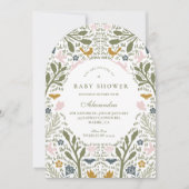 Folk Garden Woodland Baby Shower Kaart (Voorkant)