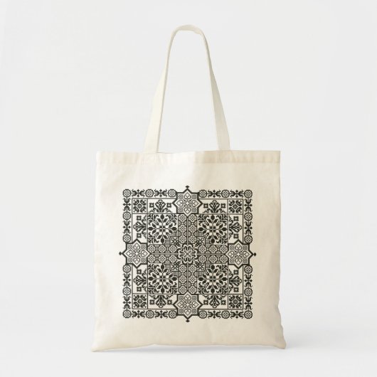 Folk geïnspireerd kruissteek project tote bag (Voorkant)