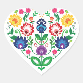 💓Folk geïnspireerde harten, Hart Sticker