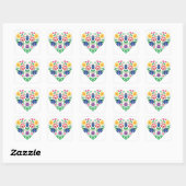 💓Folk geïnspireerde harten Vierkante Sticker (Vel)