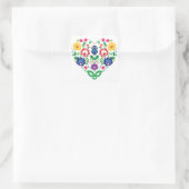 💓Folk geïnspireerde harten Vierkante Sticker (Tas)
