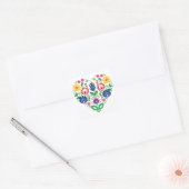 💓Folk geïnspireerde harten Vierkante Sticker (Envelop)