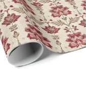 Folk-geïnspireerde kerst breipatroon cadeaupapier (Rol Hoek)