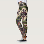 Folk geometric: kleurrijk etnisch behang. leggings (Links)