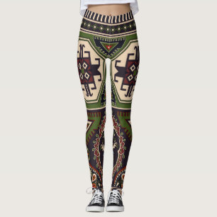 Folk geometric: kleurrijk etnisch behang. leggings