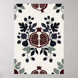 Folk Granaatappel Vijg Braam Botanische Poster